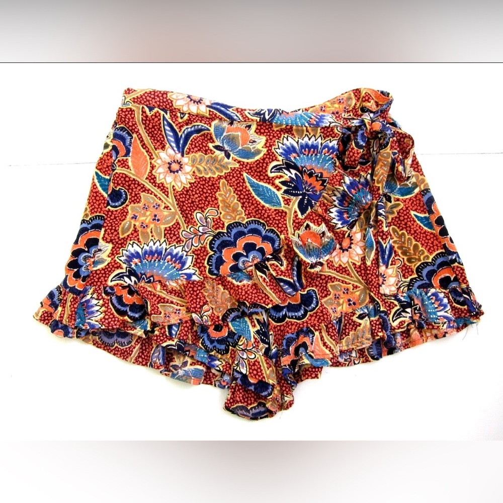 Floral wrap skort